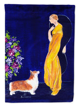 Load image into Gallery viewer, Lady with her Corgi Flag Canvas House Size