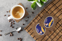 Load image into Gallery viewer, Lady with her Corgi Coasters - Set of 4 Lightweight Foam, Absorbent Drink Coasters