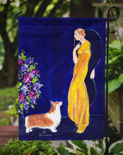 Load image into Gallery viewer, Lady with her Corgi Garden Flag - Outdoor Decorative Yard Flag