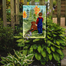 Load image into Gallery viewer, Little boy with his Chesapeake Bay Retriever Garden Flag - Outdoor Decorative Yard Flag