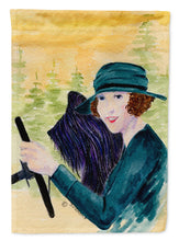 Load image into Gallery viewer, Lady driving with her Briard Flag Canvas House Size