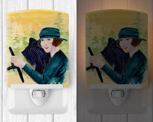 Load image into Gallery viewer, Lady driving with her Briard Ceramic Night Light SS8549CNL