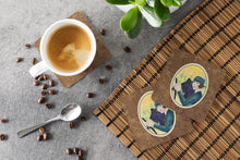 Load image into Gallery viewer, Lady driving with her Briard Coasters - Set of 4 Lightweight Foam, Absorbent Drink Coasters