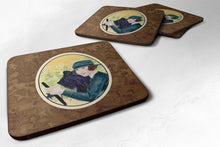 Load image into Gallery viewer, Lady driving with her Briard Coasters - Set of 4 Lightweight Foam, Absorbent Drink Coasters