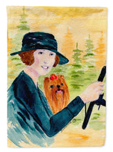 Load image into Gallery viewer, Lady driving with her Yorkie Garden Flag - Outdoor Decorative Yard Flag