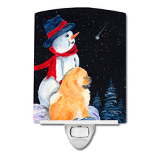 Load image into Gallery viewer, Snowman with Chow Chow Ceramic Night Light SS8554CNL