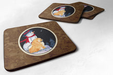 Load image into Gallery viewer, Snowman with Chow Chow Coasters - Set of 4 Lightweight Foam, Absorbent Drink Coasters