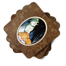 Load image into Gallery viewer, Snowman with Lakeland Terrier Coasters - Set of 4 Lightweight Foam, Absorbent Drink Coasters