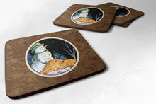 Load image into Gallery viewer, Snowman with Lakeland Terrier Coasters - Set of 4 Lightweight Foam, Absorbent Drink Coasters