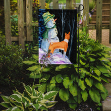 Load image into Gallery viewer, Snowman with Basenji Garden Flag - Outdoor Decorative Yard Flag