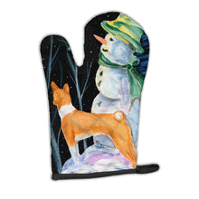 Load image into Gallery viewer, Snowman with Basenji Oven Mitt SS8556OVMT