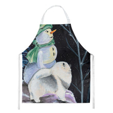 Load image into Gallery viewer, Snowman with Keeshond Apron – Artist-Designed Kitchen, BBQ &amp; Craft Apron