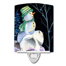 Load image into Gallery viewer, Snowman with Keeshond Ceramic Night Light SS8557CNL