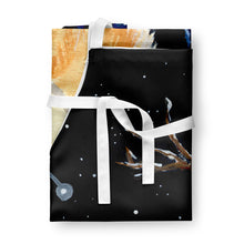 Load image into Gallery viewer, Golden Retriever with Snowman in red Hat Apron – Artist-Designed Kitchen, BBQ &amp; Craft Apron