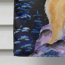 Load image into Gallery viewer, Golden Retriever Flag with Snowman in red Hat Canvas House Size
