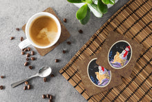 Load image into Gallery viewer, Golden Retriever with Snowman in red Hat Coasters - Set of 4 Lightweight Foam, Absorbent Drink Coasters