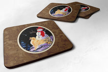Load image into Gallery viewer, Golden Retriever with Snowman in red Hat Coasters - Set of 4 Lightweight Foam, Absorbent Drink Coasters