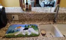 Load image into Gallery viewer, Fox Terrier Dish Drying Mat – Absorbent, Artistic Kitchen Essentials SS8599DDM