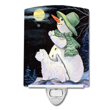 Load image into Gallery viewer, Snowman with Westie Ceramic Night Light SS8797CNL