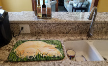 Load image into Gallery viewer, Golden Retriever Dish Drying Mat – Absorbent, Artistic Kitchen Essentials SS8838DDM