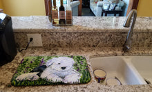 Load image into Gallery viewer, Old English Sheepdog Dish Drying Mat – Absorbent, Artistic Kitchen Essentials SS8840DDM