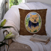 Load image into Gallery viewer, Norwich Terrier Throw Pillow - 14x14 Decorative Pillow – Art for Your Home &amp; Patio