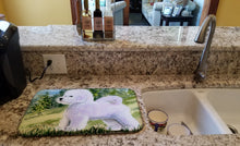 Load image into Gallery viewer, Bichon Frise Dish Drying Mat – Absorbent, Artistic Kitchen Essentials SS8900DDM