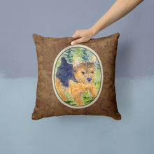 Load image into Gallery viewer, Norwich Terrier Throw Pillow - 14x14 Decorative Pillow – Art for Your Home &amp; Patio