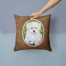 Load image into Gallery viewer, Bichon Frise Throw Pillow - 14x14 Decorative Pillow – Art for Your Home &amp; Patio