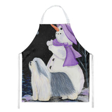 Load image into Gallery viewer, Snowman with Bearded Collie Apron – Artist-Designed Kitchen, BBQ &amp; Craft Apron
