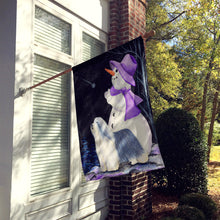 Load image into Gallery viewer, Snowman with Bearded Collie Flag Canvas House Size