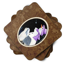 Load image into Gallery viewer, Snowman with Bearded Collie Coasters - Set of 4 Lightweight Foam, Absorbent Drink Coasters
