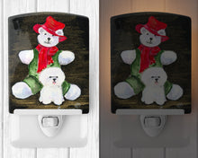 Load image into Gallery viewer, Bichon Frise with Teddy Bear Ceramic Night Light SS8948CNL