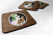 Load image into Gallery viewer, Snowman with English Springer Spaniel Coasters - Set of 4 Lightweight Foam, Absorbent Drink Coasters