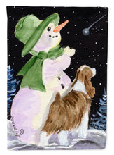 Load image into Gallery viewer, Snowman with English Springer Spaniel Garden Flag - Outdoor Decorative Yard Flag