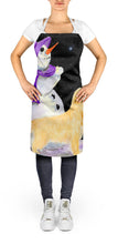Load image into Gallery viewer, Snowman with Golden Retriever Apron – Artist-Designed Kitchen, BBQ &amp; Craft Apron