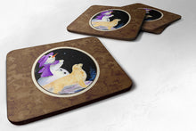 Load image into Gallery viewer, Snowman with Golden Retriever Coasters - Set of 4 Lightweight Foam, Absorbent Drink Coasters