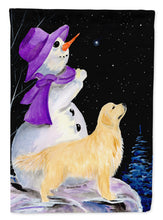 Load image into Gallery viewer, Snowman with Golden Retriever Garden Flag - Outdoor Decorative Yard Flag
