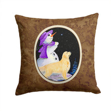 Load image into Gallery viewer, Snowman with Golden Retriever Throw Pillow - 14x14 Decorative Pillow – Art for Your Home &amp; Patio