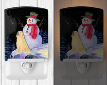 Load image into Gallery viewer, Snowman with Golden Retriever Ceramic Night Light SS8951CNL