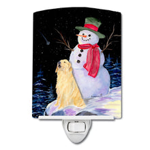 Load image into Gallery viewer, Snowman with Golden Retriever Ceramic Night Light SS8951CNL