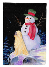 Load image into Gallery viewer, Snowman with Golden Retriever Garden Flag - Outdoor Decorative Yard Flag