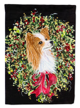 Load image into Gallery viewer, Christmas Wreath Papillon Garden Flag - Outdoor Decorative Yard Flag