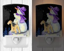 Load image into Gallery viewer, Snowman with Lakeland Terrier Ceramic Night Light SS8956CNL