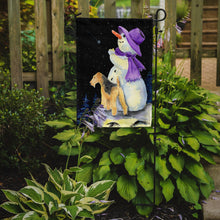 Load image into Gallery viewer, Snowman with Lakeland Terrier Garden Flag - Outdoor Decorative Yard Flag