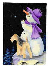 Load image into Gallery viewer, Snowman with Lakeland Terrier Garden Flag - Outdoor Decorative Yard Flag