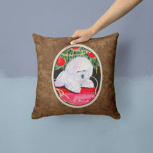 Load image into Gallery viewer, Christmas Tree with  Bichon Frise Throw Pillow - 14x14 Decorative Pillow – Art for Your Home &amp; Patio