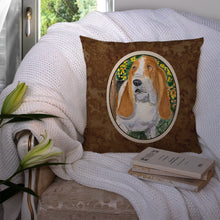 Load image into Gallery viewer, Basset Hound Throw Pillow - 14x14 Decorative Pillow – Art for Your Home &amp; Patio