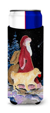 Load image into Gallery viewer, Santa Claus with  Golden Retriever Slim Can Hugger – Fun &amp; Functional Drink Coolers SS8973MUK