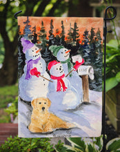 Load image into Gallery viewer, Snowman with Golden Retriever Garden Flag - Outdoor Decorative Yard Flag